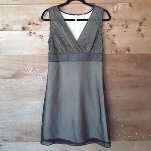 Ivory Dress with Sheer Black Overlay